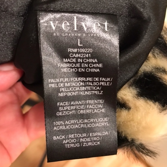 Velvet Graham & Spencer Anthropologie Leopard Print Teddy Jacket Large - Picture 6 of 6